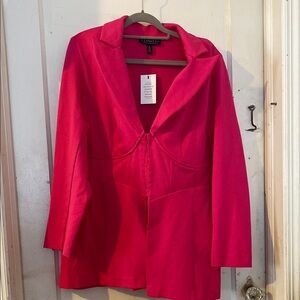 Eloquii Pink Blazer Structured Notched Lapel